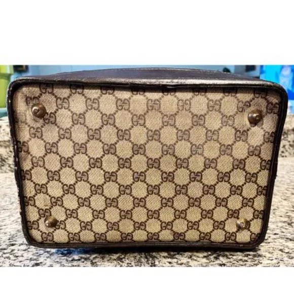 1960' GUCCI ANTIQUE TRAIN CASE LUGGAGE BAG - Picture 6 of 16